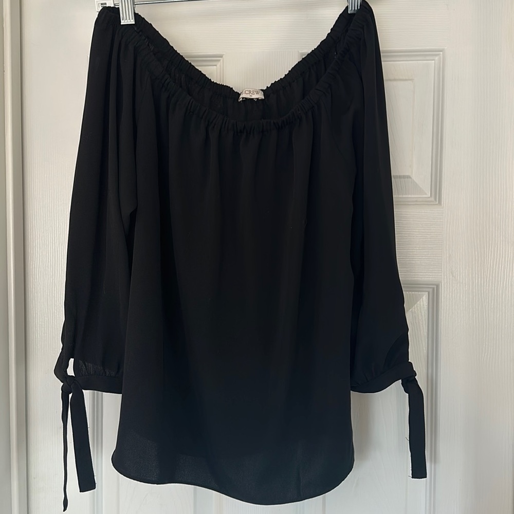 J. Crew Off the Shoulder Black Blouse (M)